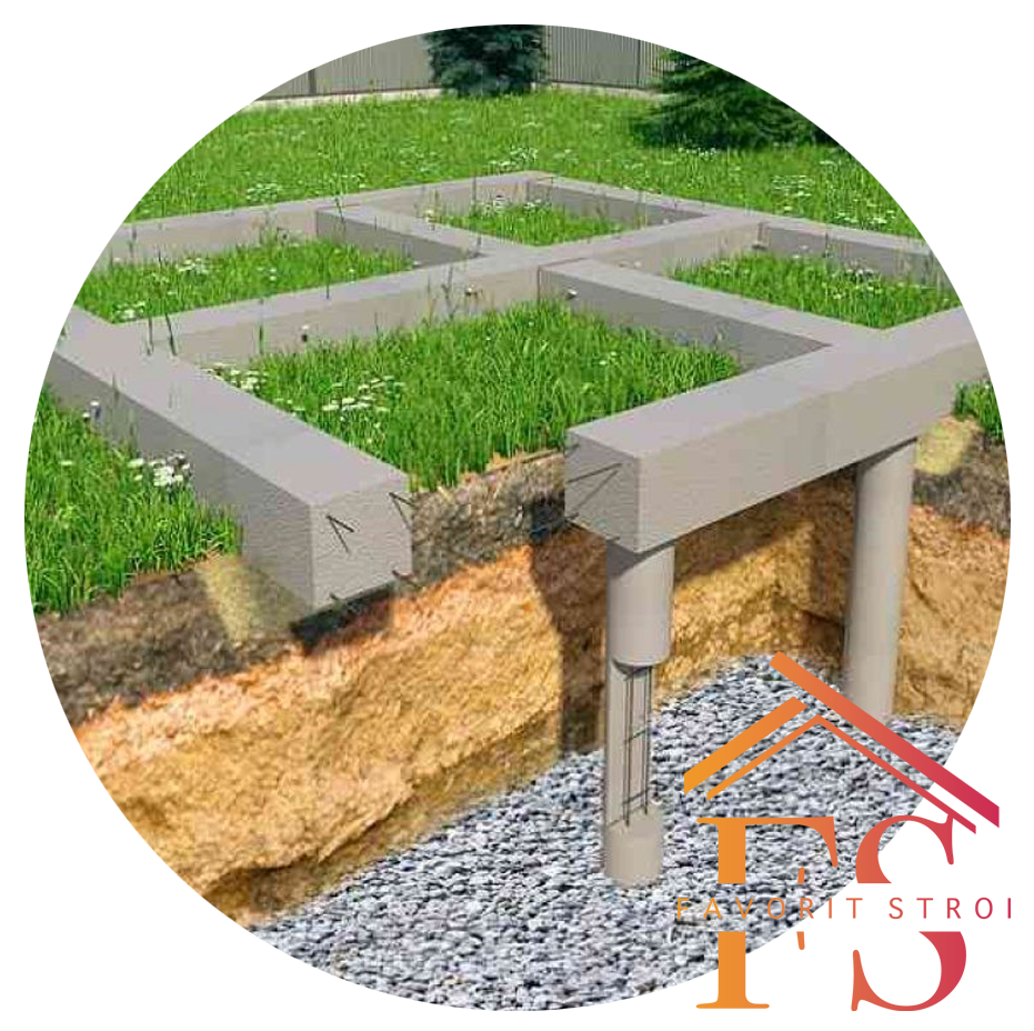 Этапы возведения свайно-ленточного фундамента в Талдоме.